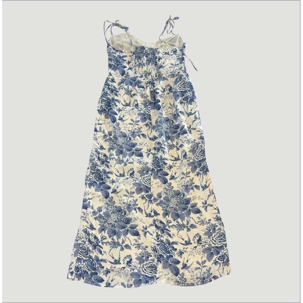 Reformation Blue Floral Cream Midi Slip Dress - Picture 5 of 9